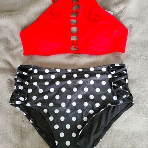 NWT High Waisted Bikini Size L